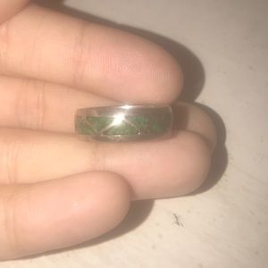 Rustic emerald green ring